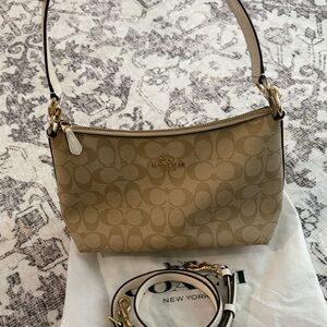 Coach Beige Signature Shoulder Bag